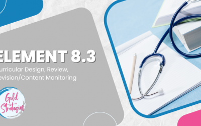Element 8.3: Curricular Design, Review, Revision/Content Monitoring