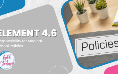 Element 4.6: Responsibility for Medical School Policies